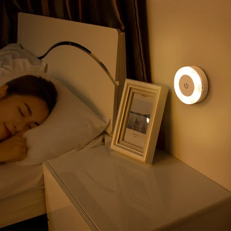Portátil Mini LED Touch Sensor Night Lights, Escurecimento Lâmpada de Parede, Base Magnética, USB Recarregável, Sala de estar, Corcorredor, Quarto, 3 Modos