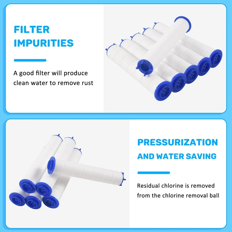 6 ชิ้นแรงดันสูง Hand-Held Water Shower FILTER ห้องน้ําอาบน้ํา FILTER Core Water Purification