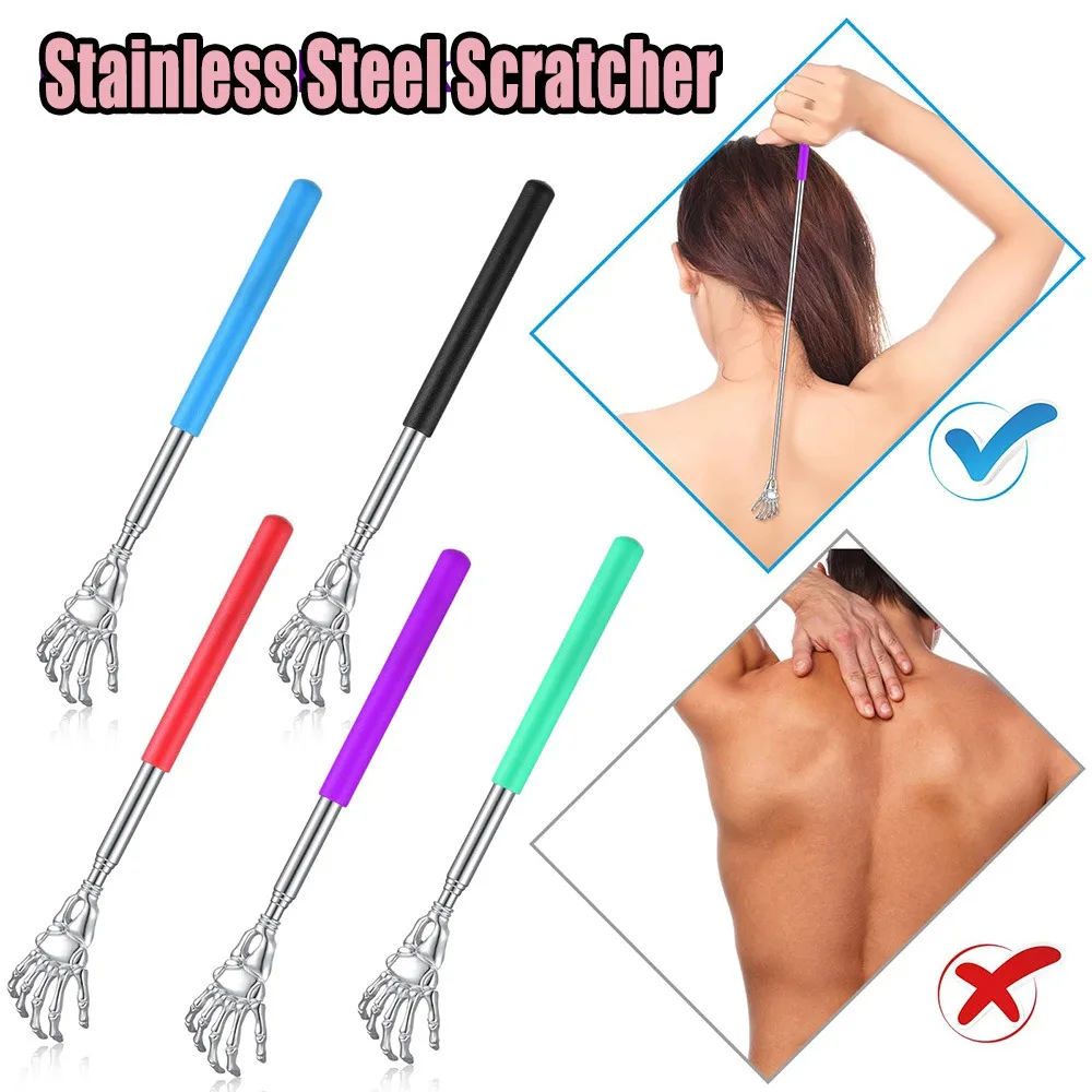 

Magic Hand Retractable Stainless Steel Back Scratcher Self Use Itch Relief Massager Household Gadget No Help Needed Care Tool