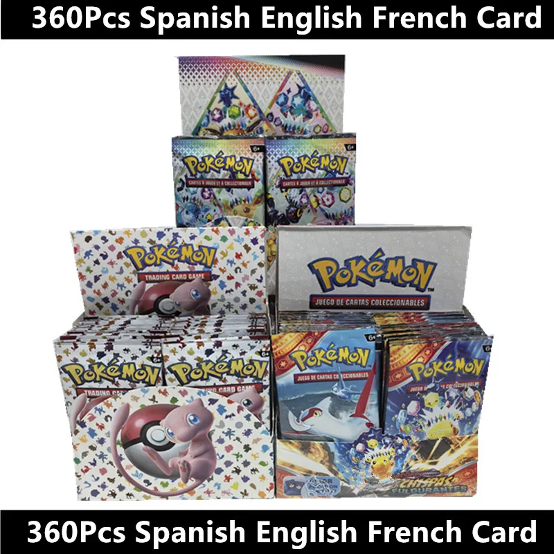 90/180/360 Cartes Pokémon Prismatic Evolutions Espagnol Anglais Français Écarlate et Violet 151 Bolt Booster Battle Transaction Card