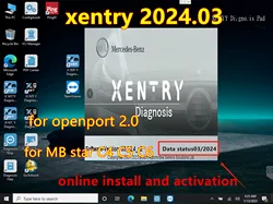 Latest 2024.03 Xentry Remote Installation and Activation for MB STAR C4 C5 C6 Diagnosis for Openport Online Install Activate