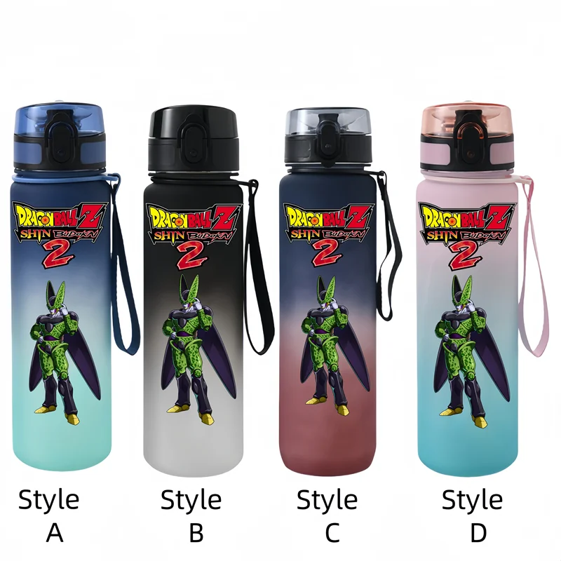 DRAGON BALL 650ml Fitness and Sports Drinking Plastic Anti-drip Water Bottle Goku Piccolo Children and Students Capacity