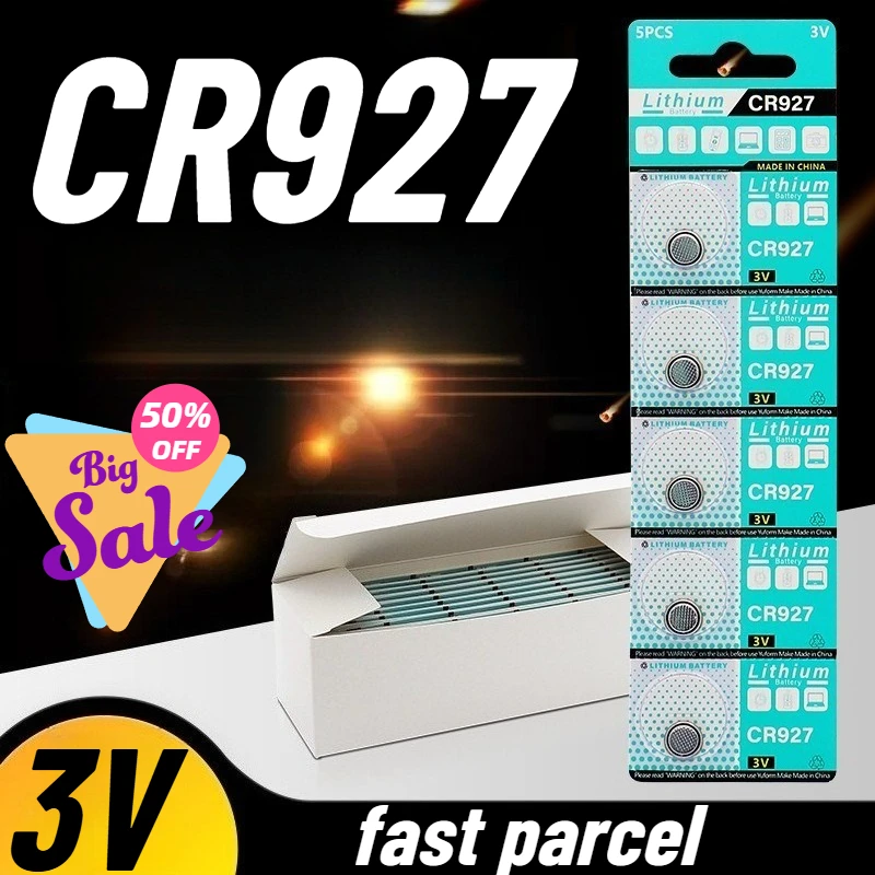 5-100PCS CR927 3V Lithium Button Battery for Toy Clock Watch Remote Control Laser Light DL927 BR927 BR927-1W CR927-1W