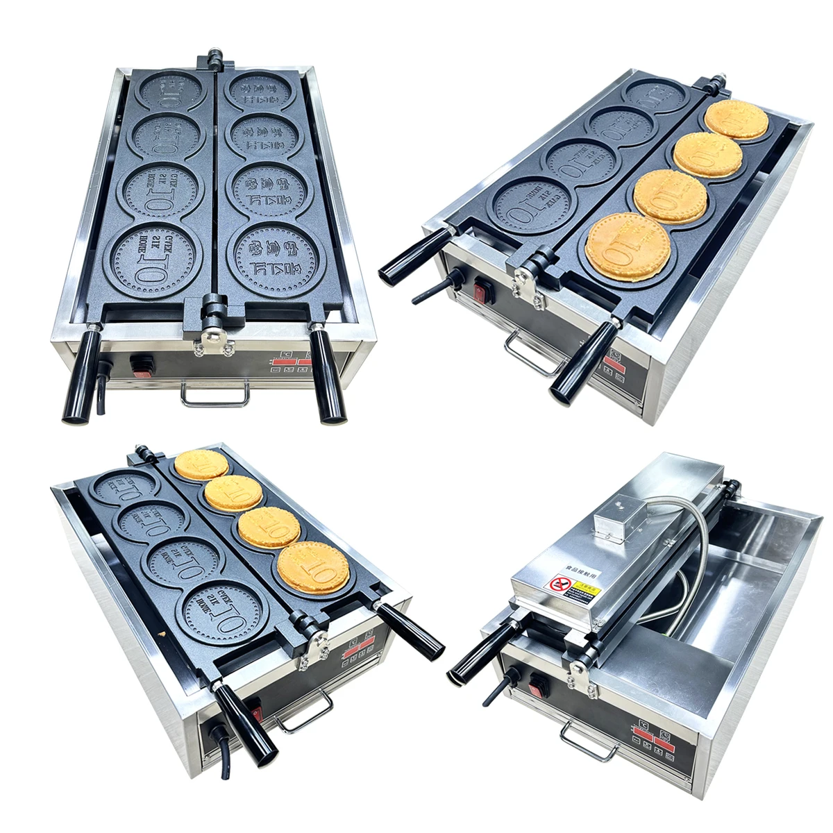 New Stylish Stock Ready To Ship Korean Coin Waffle Maker Electric Crispy Cheese Cookie Maker