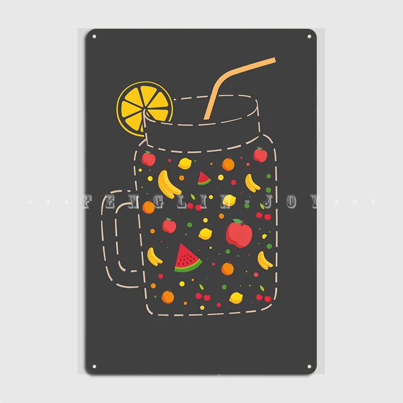 Fruit Juice Fruit Smoothie Metal Sign Wall Pub Pub Garage Create Plaques Tin Sign Poster