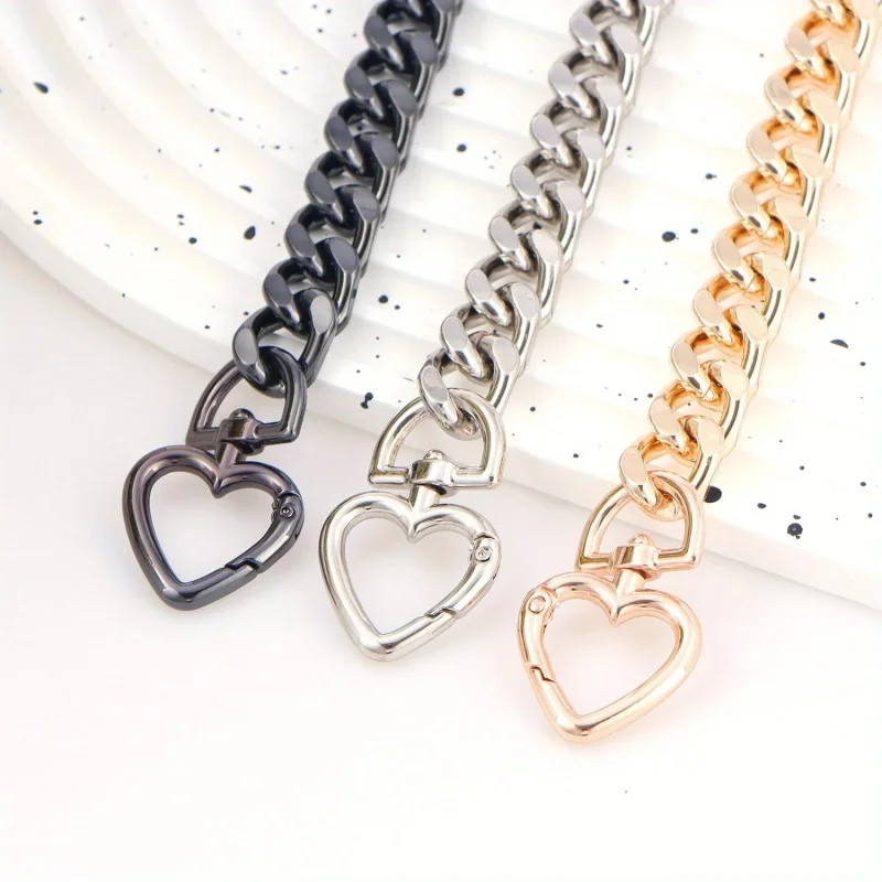 1pc catena per borsa in metallo estensore per tracolla catena per borsa a forma di cuore per ciondoli accessori, tracolla per borse a tracolla allungata