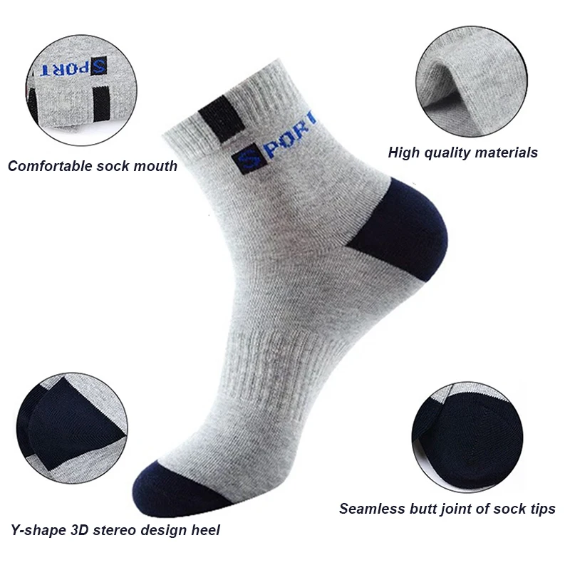 5 Pairs High Quality Bamboo Fiber Breathable Deodorant Business Men Tube Socks For Autumn And Spring Summer Plus Size EUR 38-47