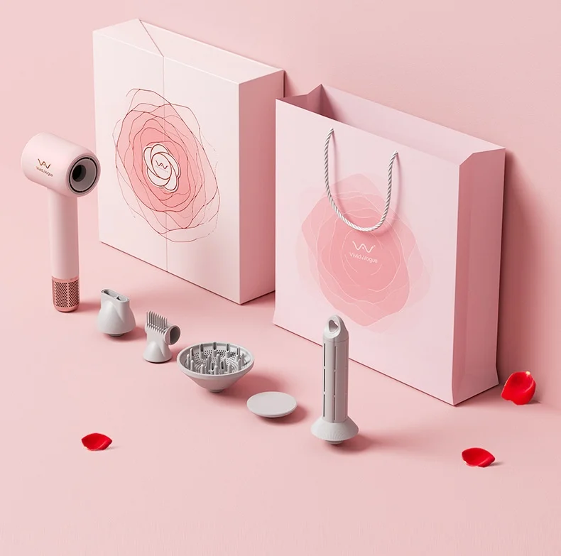 

PINK 5 1 High Speed Ionic 1600W Hair Styler Electric Home Salon Multi Hair Dryer Brush Straightener Hot Air Flow Comb Curling