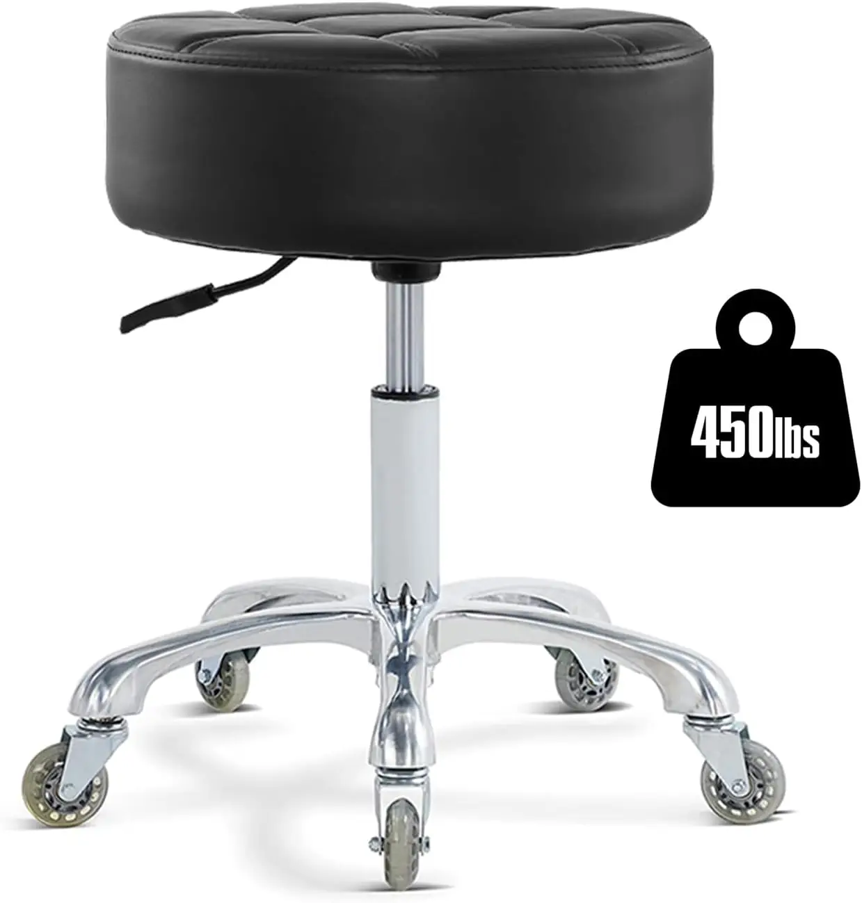 Rolling Stool With Wheels Adjustable Height, Roller Stool For Massage Medical Tattoo Spa, Heavy Duty Swivel Desk Stool (Super