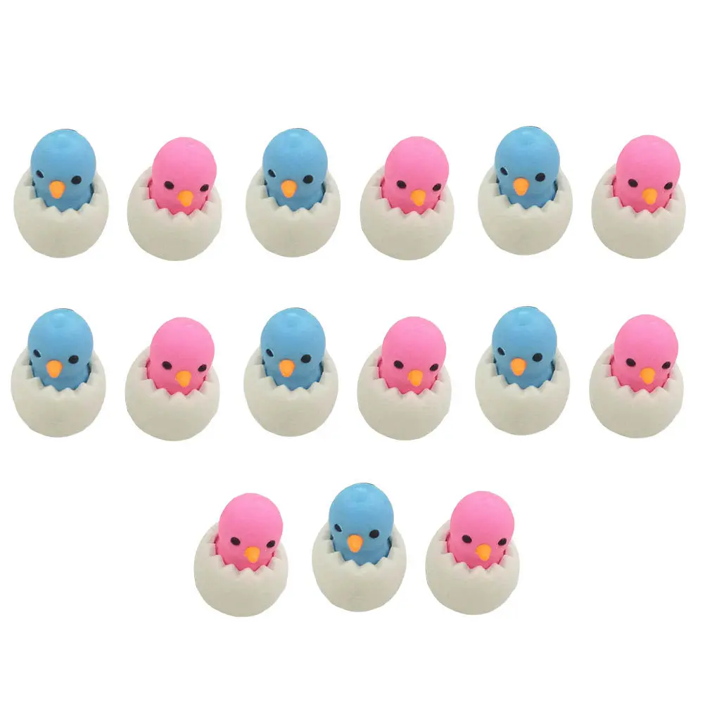 15Pcs Children Erasers Adorable Chick Shaped Erasers Compact Size Mini Eraser Prize Stationery for Students Decorative Eraser