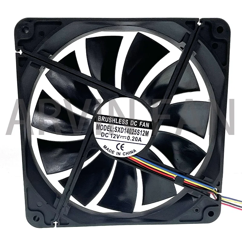 

140mm 14cm DC 12V PWM Cooling Fan,140X140X25mm Dual Ball Bearing Cpu PC Computer Case Chassis Cooler