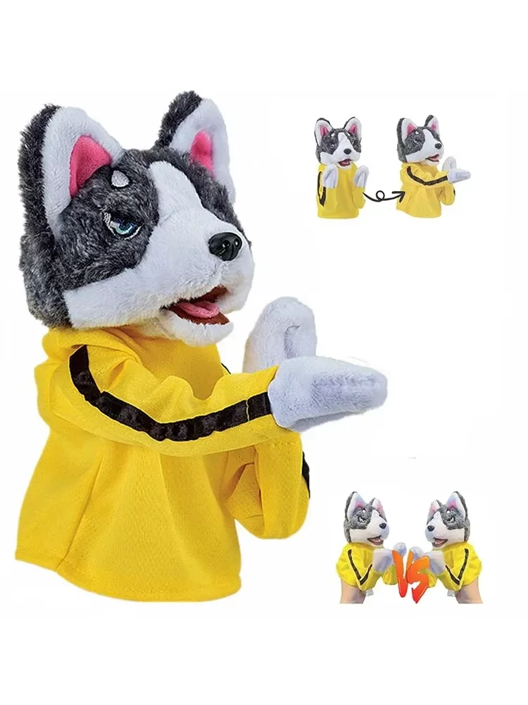 Nowa interaktywna pacynka ręczna Prank Animal Doll Boxer Puppet With Sound & Boxing Action Playful Dog Puppet For Storytelling Teachi