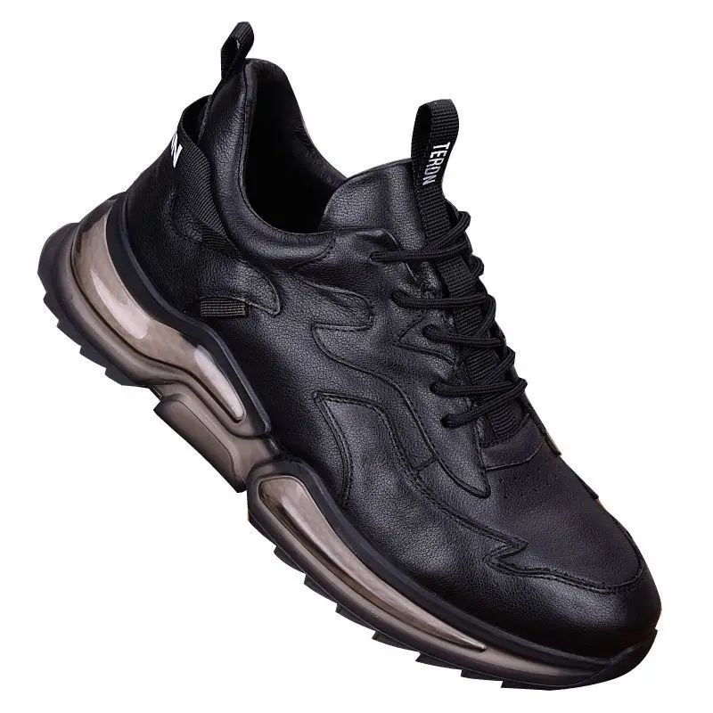 

Genuine Leather Shoes Men Cowhide Footwear Soft Youth Sneakers Luxury Athletic Walking Loafers Travel Outdoor Sport Running