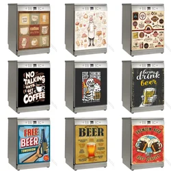 Retro Coffee Cup Beer Dishwasher Sticker Decor Kitchen Waterproof Vinyl Art Chef Food Wine Mural Cup Cabinet Door Panel Decal
