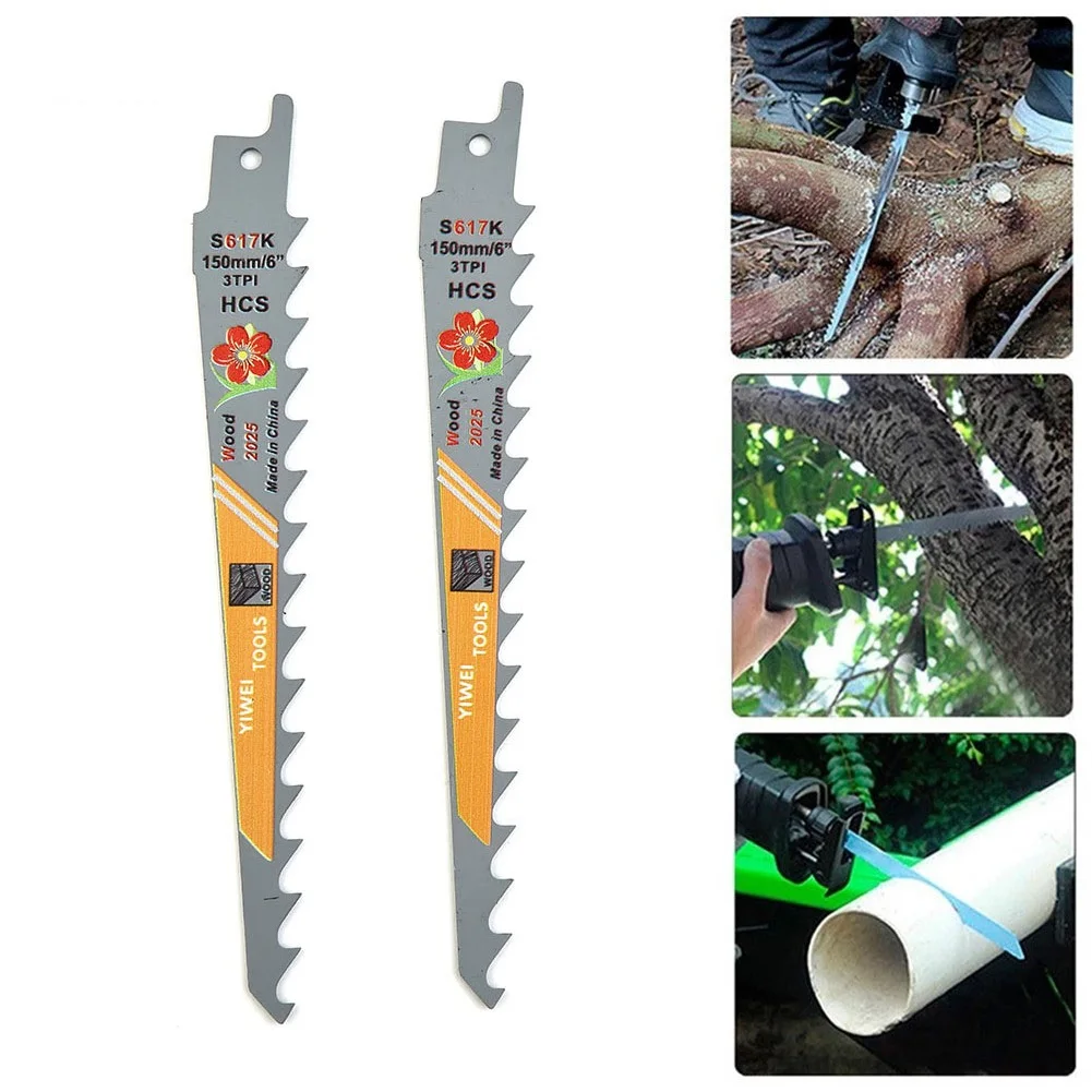 2 Chiếc S617K Lưỡi Cưa 150Mm HCS Chuyển Động Qua Lại Lưỡi Cưa Ghép Hình Lưỡi Dao Ván Gỗ Nhựa Cắt Kim Loại