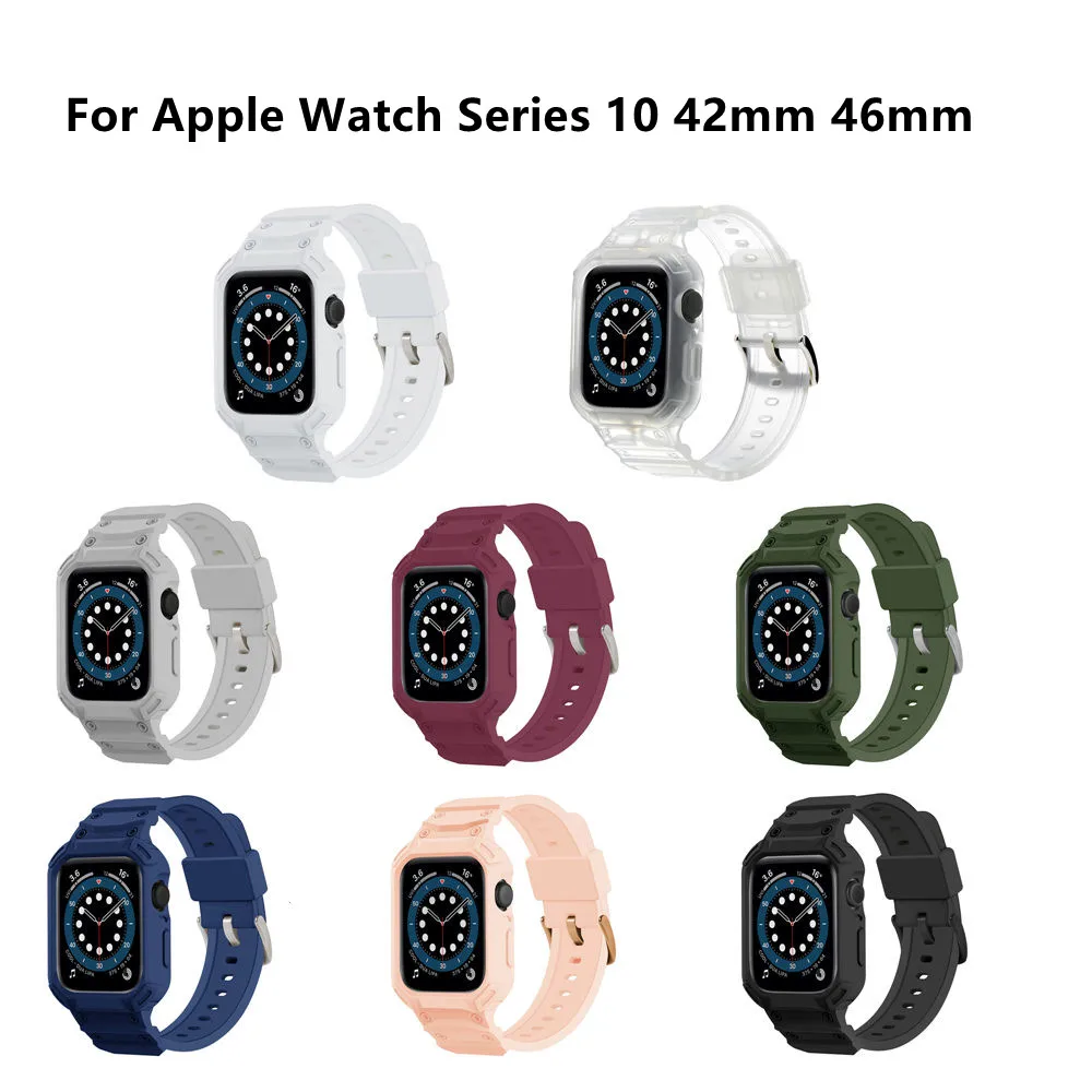 

Для Apple Watch Series 10, 46 мм, 42 мм, мягкий защитный чехол из ТПУ, ремешок, чехол для браслета