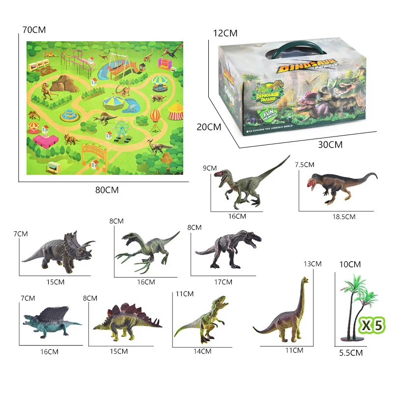 Simulated Dinosaur Animal Solid Model Dinosaur Children's World Educational Toys Set Birthday Christmas Party Gifts For Kid