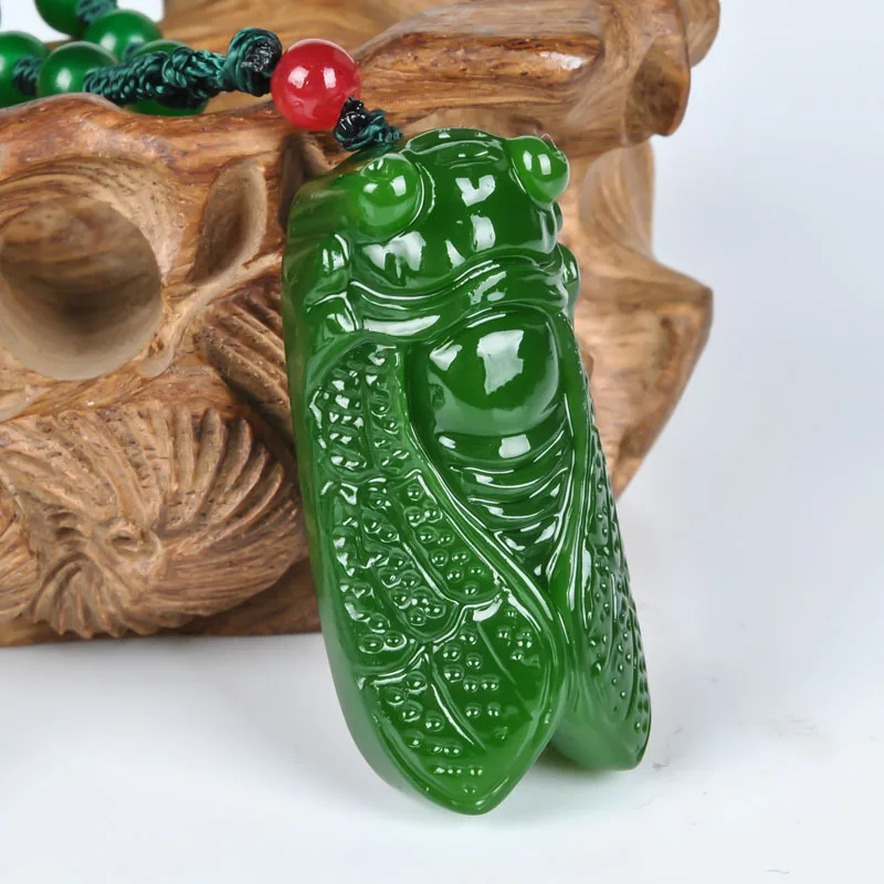 Hetian Jade Green Jade Pendant Pendant Make a Great Coup Jade Cicada Jade Pendant Jade Pendant Outer Mongolia Material Jasper Pe