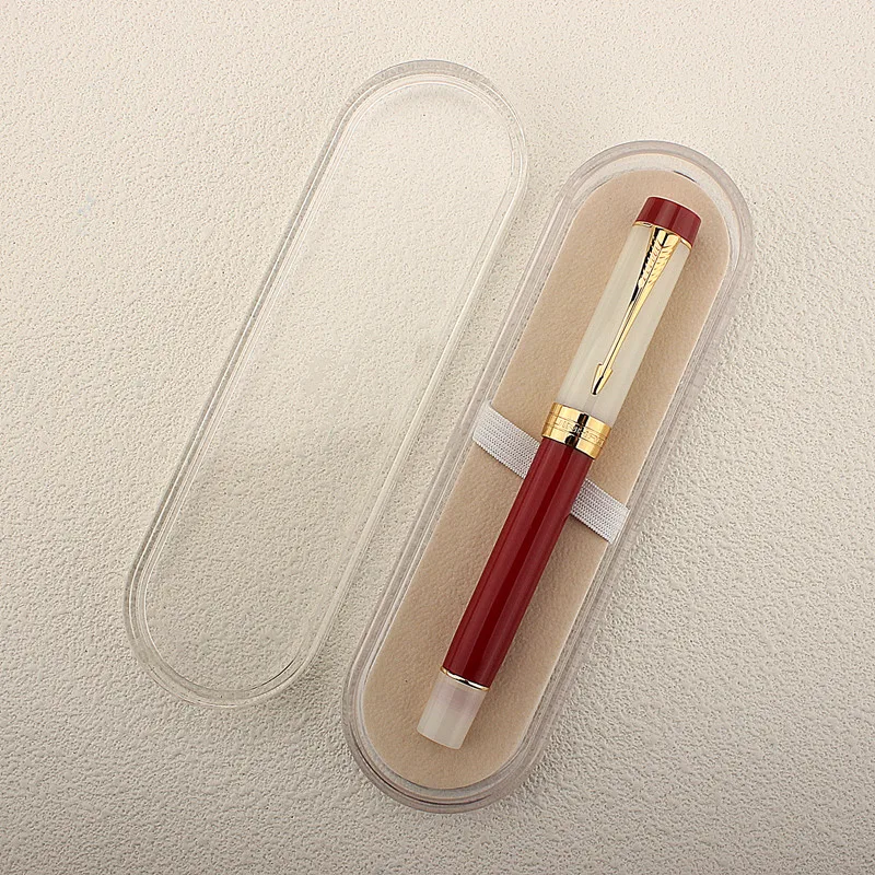 JINHAO 100 Centennial Resin Fountain Pen Color Block EF/F M / Bent Nib Golden Clip Office School Supplies Stationary PK 9019