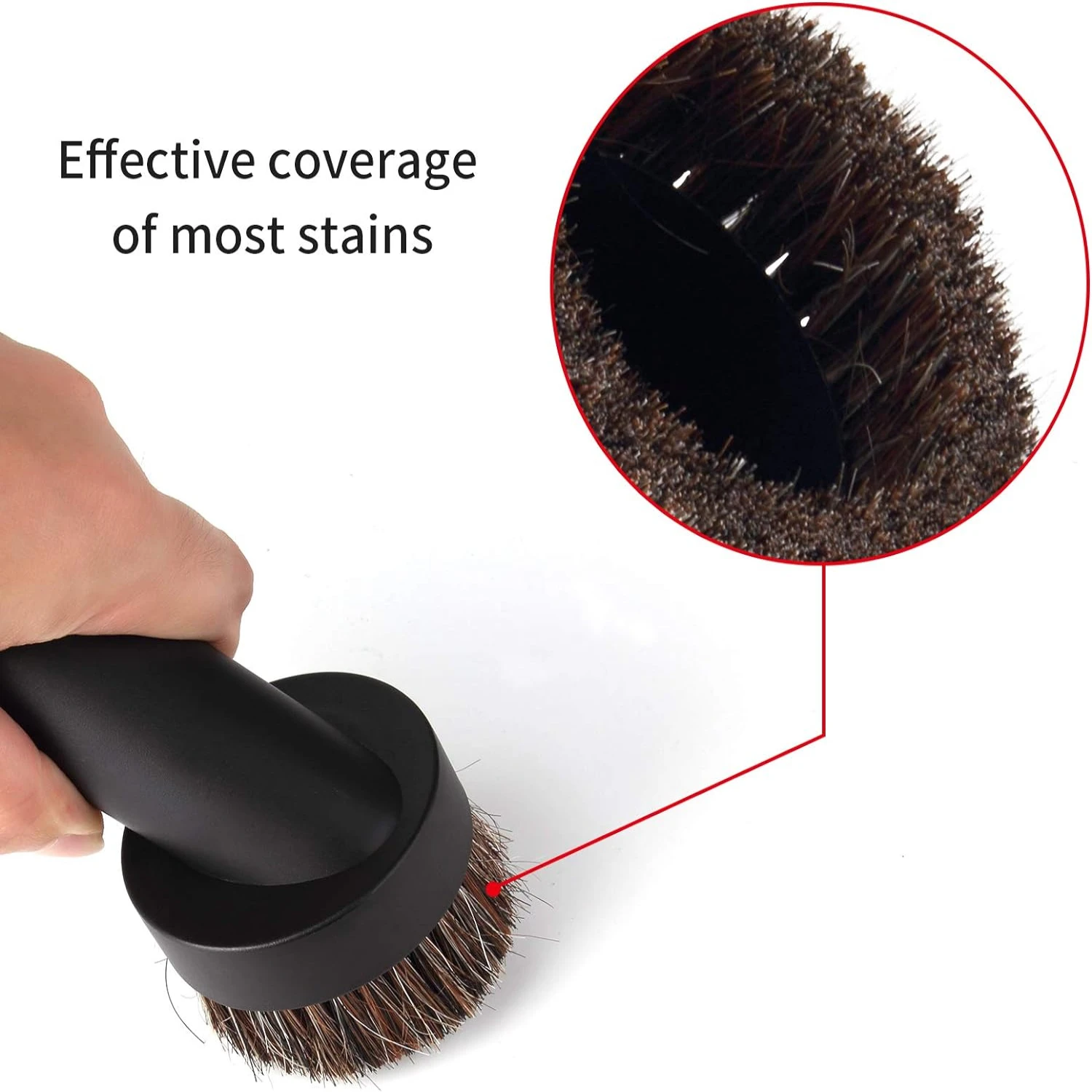 2Pcs Soft Bristle Vacuum Brush Round Brush Vacuum Attachment  Vacuum Dust Brush for Most Vacuum Cleaners Accessories