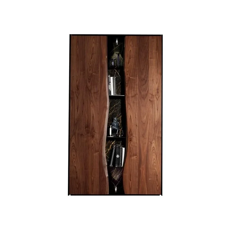 Light luxury solid wood dining side cabinet, surprising quiet wind living room against the wall, marble multi-layer locker