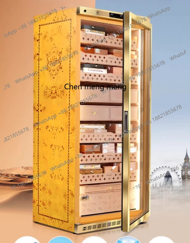 

Cigar Cabinet Intelligent Horizontal Line Solid Wood Constant Temperature and Humidity Cigar Moisture Cabinet