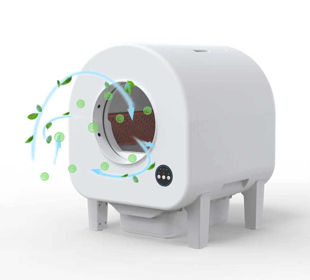 صندوق نفايات القطط ذاتي التنظيف، صندوق نفايات القطط الأوتوماتيكي الكبير مع صندوق نفايات ذكي للتحكم في التطبيق للقطط