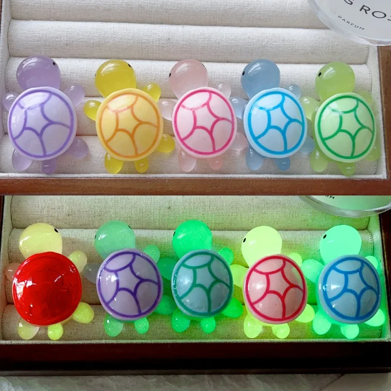 Luminous Mini เครื่องประดับเต่าเรซิ่นเรืองแสงเต่าหัตถกรรมเต่า Micro Landscape Figurines ตกแต่งบ้านของขวัญของเล่นเด็ก