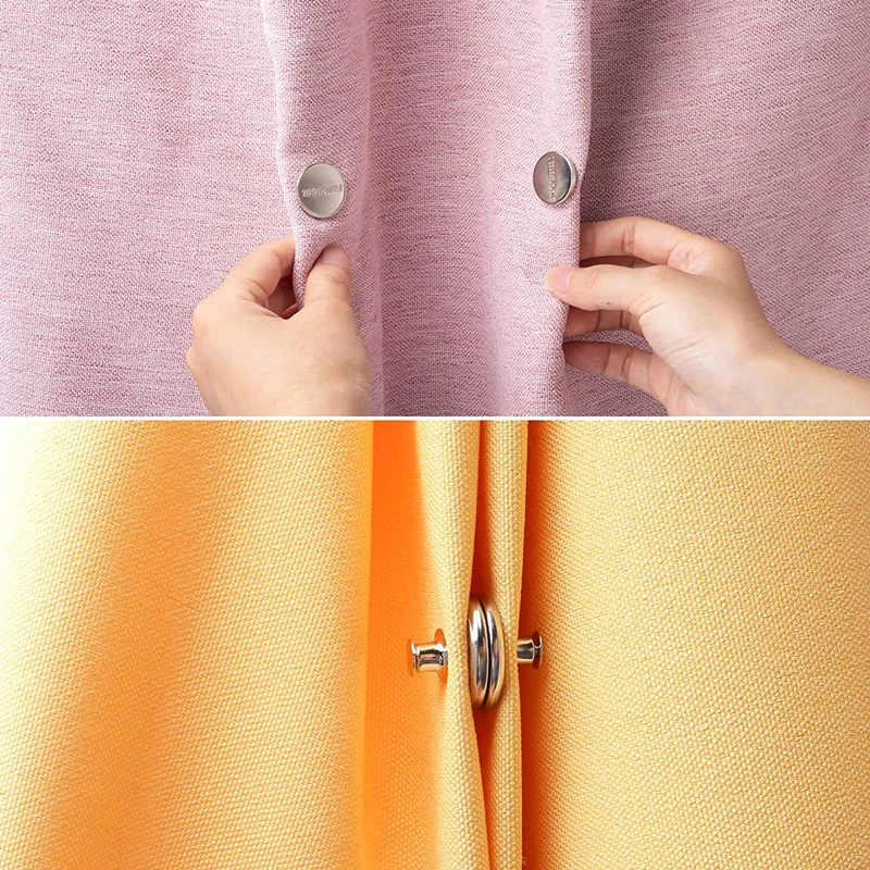 10 Pair Curtain Magnetic Button Window Curtain Close Magnet Buckle Nail Free Detachable Adjustment Curtain Clip Room Accessories