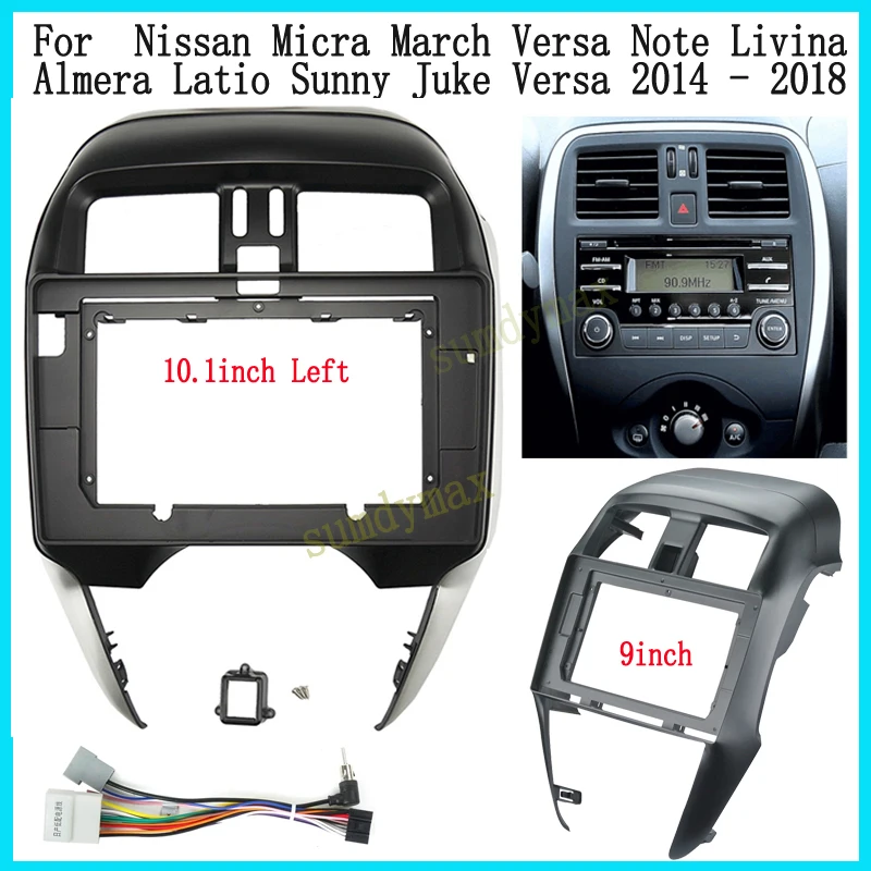 

10.1 inch 2 Din Car Radio Fascia Frame For Nissan Sunny Almera 2013-2018 Android Radio Dashboard Kit Face Plate Fascia Frame