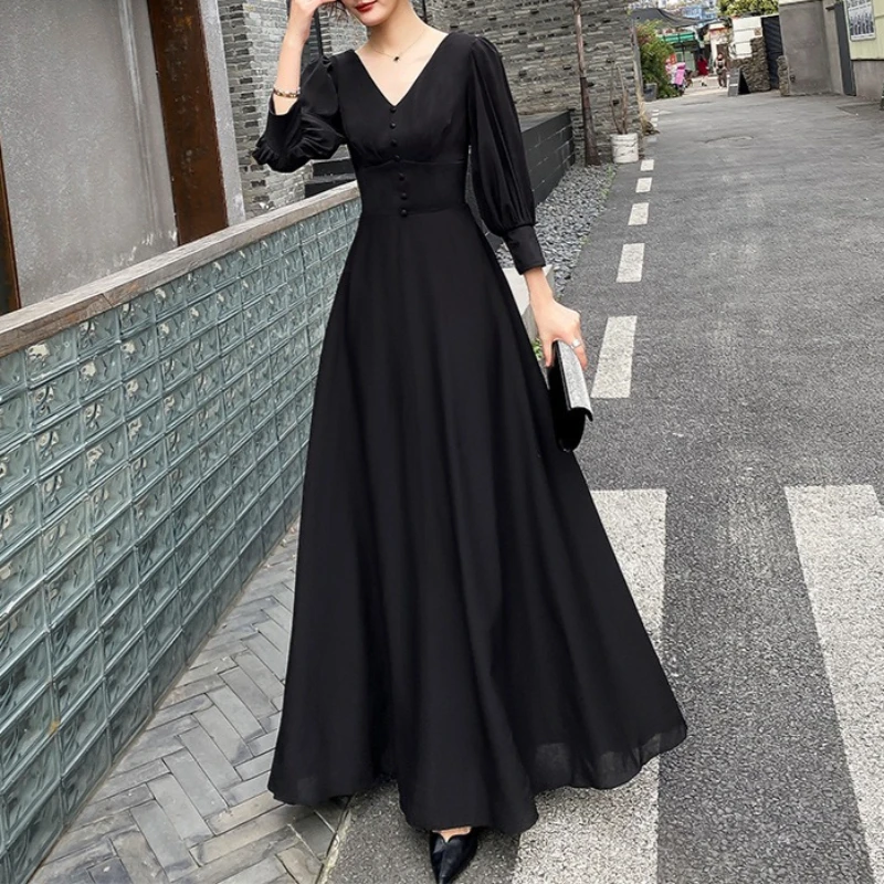 

Long Dress Women Gown Dresses A Line Vestidos Wedding V Neck Y2k Streetwear Banquet High Waist Evening Elegant Party Night 2026