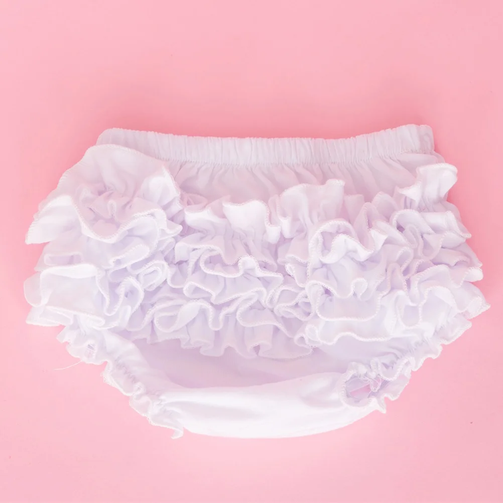 

Baby Girl Cotton Ruffle Lace Panties Diaper Cover for Halloween Wear White Size L Comfortable Moisture Absorbing Soft Skin
