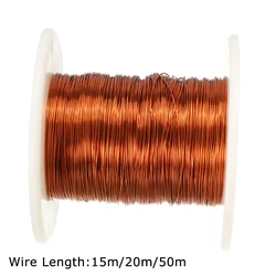 1Roll 15/20/50m Copper Lacquer Wire 0.21mm-0.31mm Cable Copper Wire Magnet Wire Enameled Copper Winding Wire Coil Copper Wire