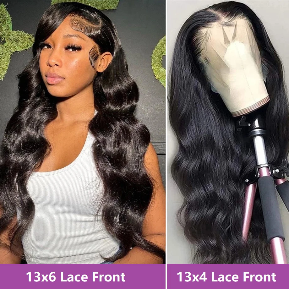 Onda do corpo Lace Front Curly Perucas para Mulheres, Pré Arrancadas, Peruca Transparente HD, Glueless, Cabelo Humano, 13x4, 13x6