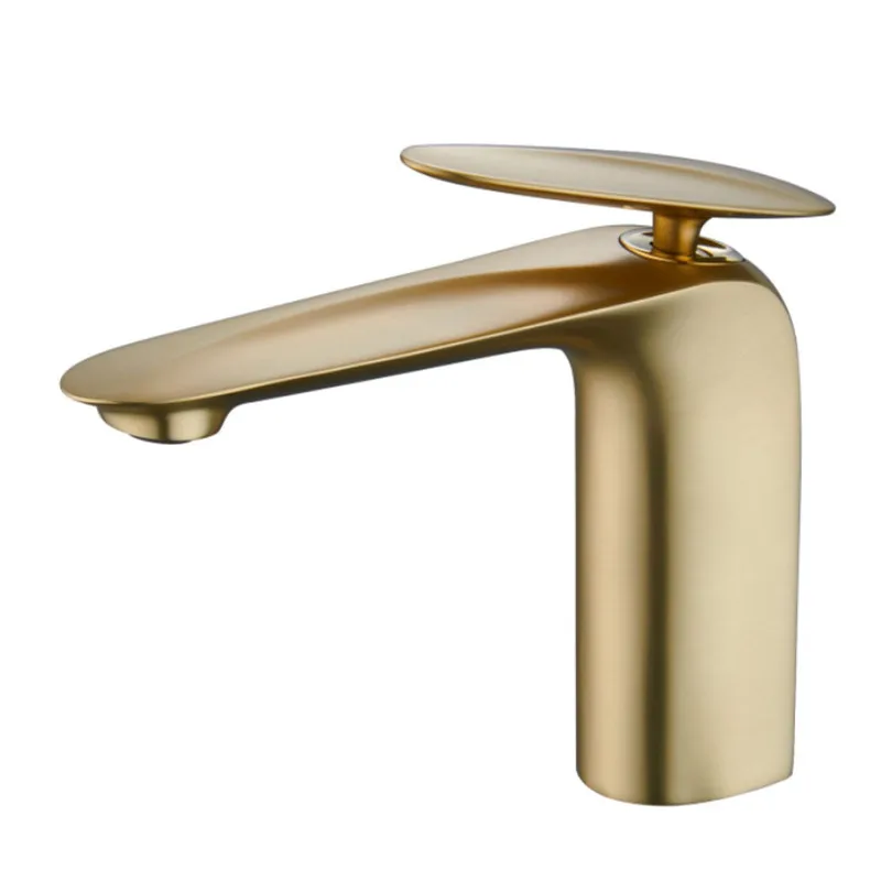 

Brush Gold Basin Faucet Bathroom Single lever Hot and Cold Sink Lead Free Mixer Tap Faucet Solid Brass Basin Lavtory Faucet