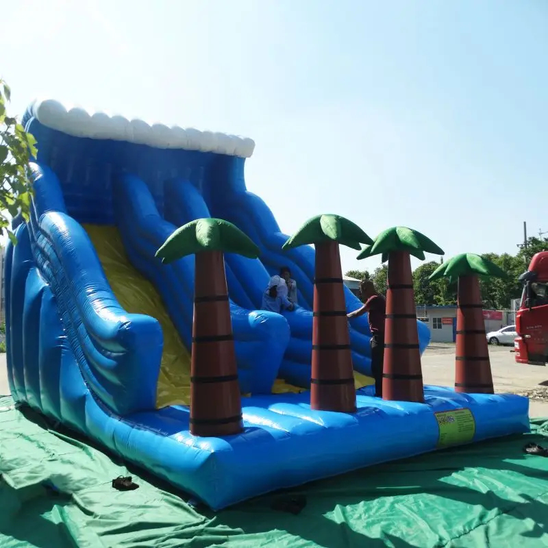 

Commercial Inflatable Land Slide Castle 100%PVC Bouncy Slide Climbing Wall With a Blower for Free