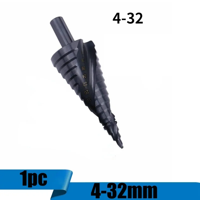 1PC4-32MM HSS Cobalt Step Drill Bit Nitrogen High Speed Steel Spiral For Metal Cone Triangle Shank Hole Metal drills