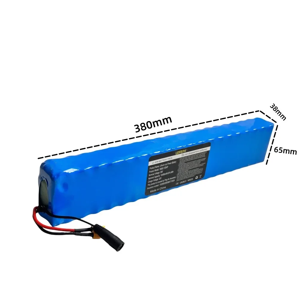 36V 10S4P 10.4Ah 18650 Lithium-ion 42V Battery Pack with Original High-power Battery and Built-in BMS Protection