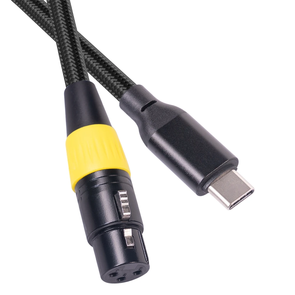 USB C to XLR Female Cable Type C Male to 3 Pin XLR Female Microphone Cable Connector Computer Audio Data Cable 2 Meters