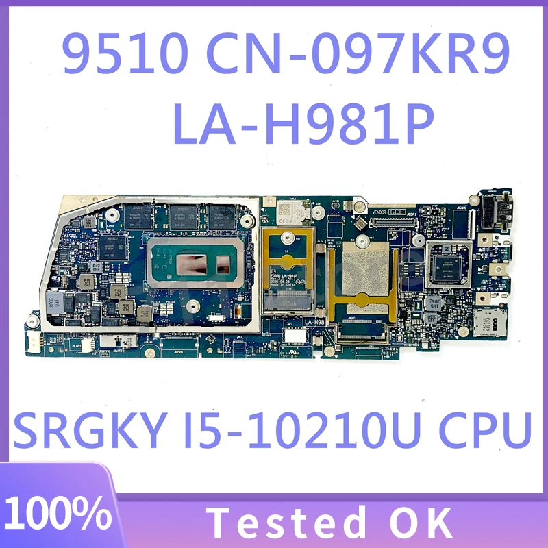 

97KR9 097KR9 CN-097KR9 FDB50 LA-H981P Mainboard For DELL 9510 Laptop Motherboard With SRGKY I5-10210U CPU 100% Full Working Well