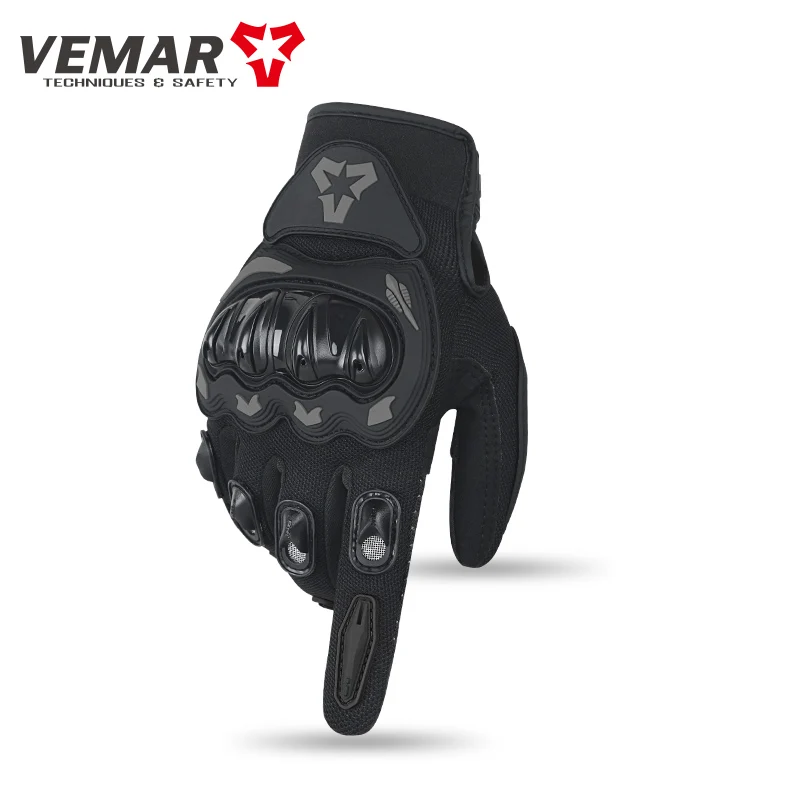 VEMAR Summer Motorcycle Gloves Men/Women Full Finger Touchscreen ATV MTB Guantes Moto Luvas Bike Cycling Riding Gloves Red/Black