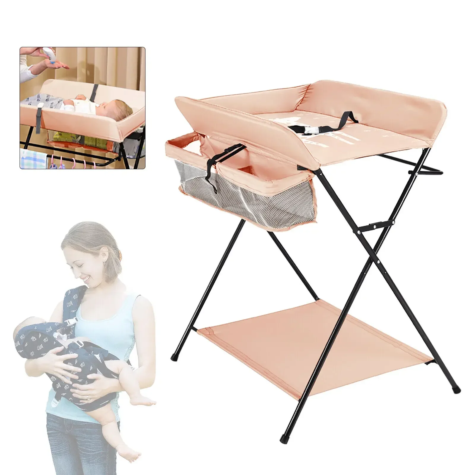 Mesa Plegable para Enfermeras, Mesa Plegable Portátil para Cambiar Pañales de Bebé, Unidad de Cambio de Bebé, Mesa Plegable para Guardería, NUEVA