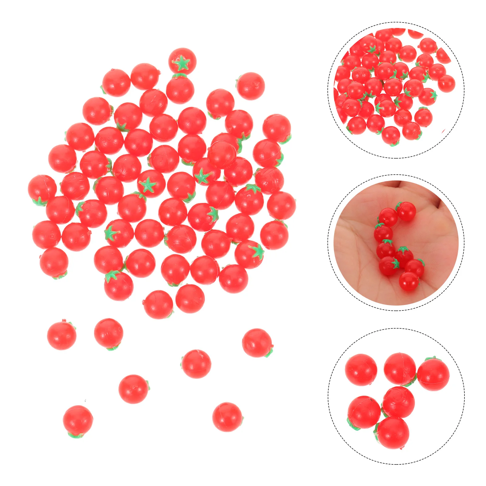 

100 Pcs Simulated Tomato Tomatoes Dollhouse Artificial Props Fake Miniature Fruits