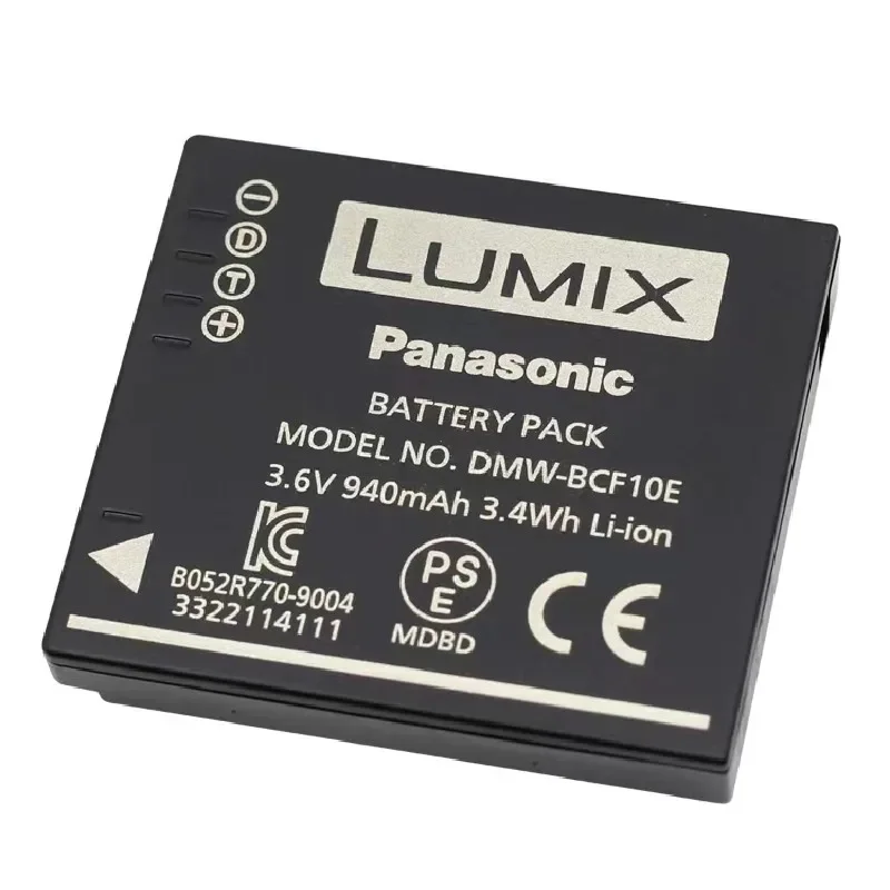 100%Original 940mAh for Panasonic DMW-BCF10E FH1 FH22 FX550/580/700 FX40/48/60/65/66/68/75 FT2 F2GK F3GK Camera Battery Charger