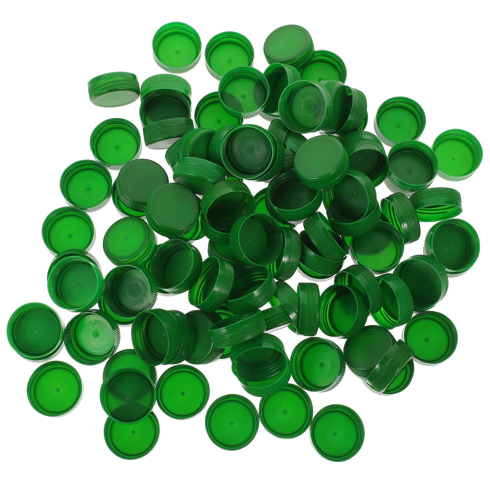 100pcs DIY น้ําหมวกพลาสติกหมวกหัตถกรรมขวดพลาสติกสีฝาปิดแบบใช้ซ้ําได้สําหรับเด็ก Montessori ฝาขวดของเล่น