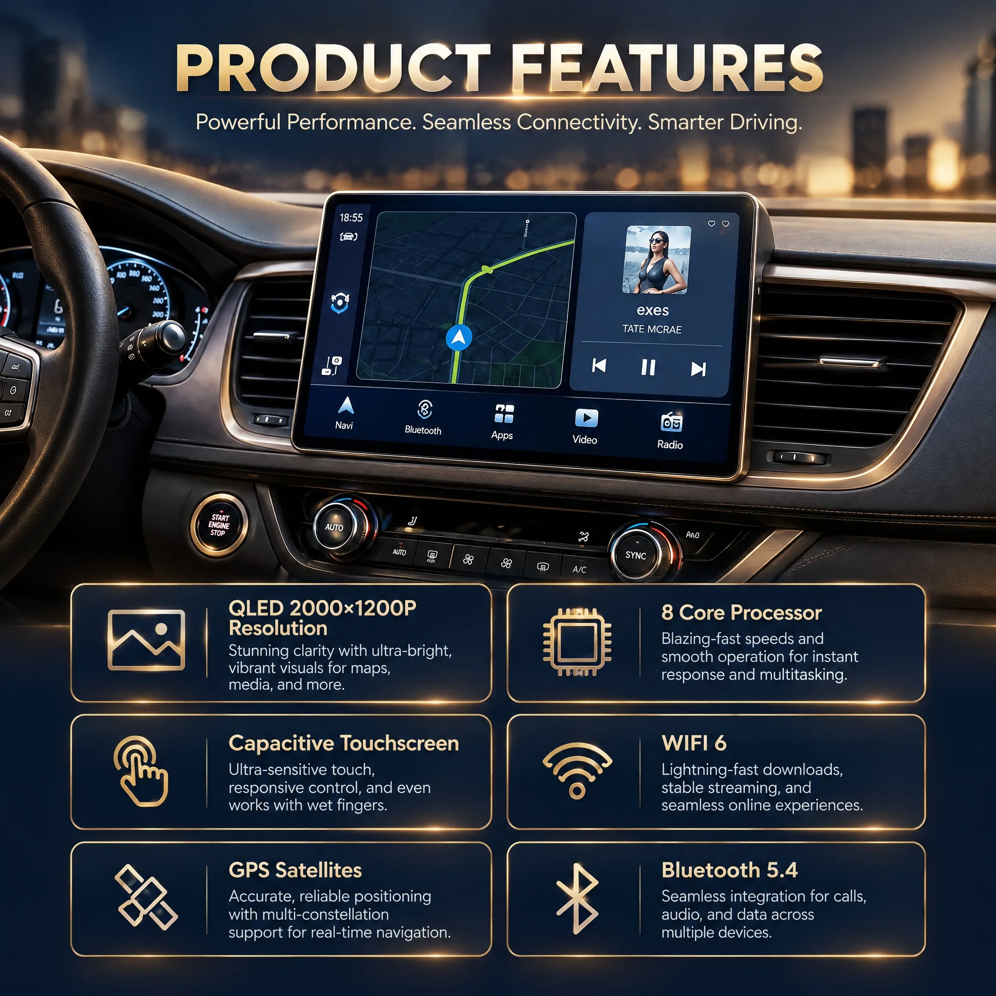 Cortex-A76 Octa-Core Android 16 For Peugeot 3008 5008 AT MT 2009 - 2016 Stereo Head Unit Multimedia Player Touch Screen Dash Cam view 6