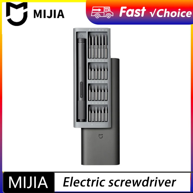 Original MIJIA Electric Precision Screwdriver Kit 2 Gear Torque Control 400 Screw 1 Type-C Rechargeable Magnetic Aluminum Case