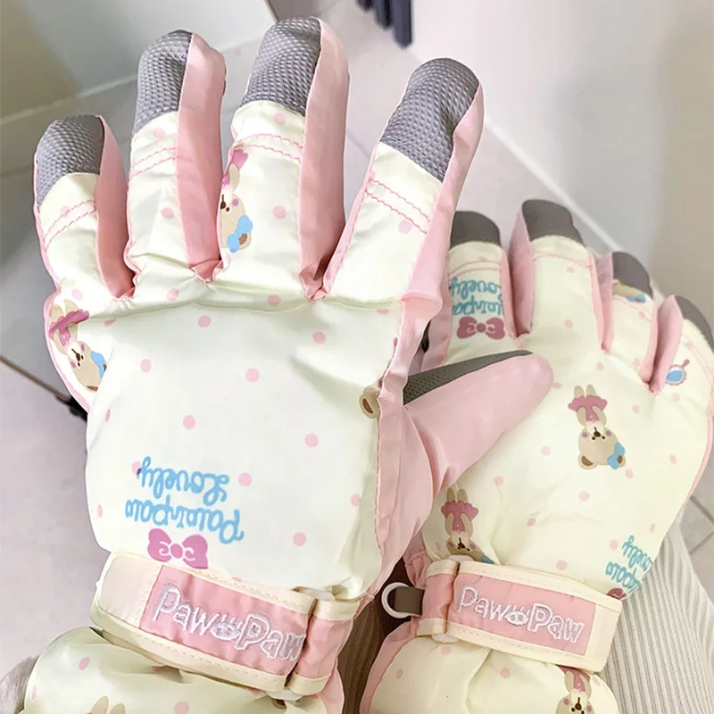 Guantes de esquí para niños, guantes impermeables de invierno con forro polar grueso, guantes de Snowboard para exteriores, accesorios de ciclismo, regalos de invierno para chico