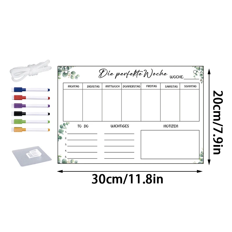 Transparent Acrylic Note Message Board Creative Monthly Weekly Planner Calendar Notebook Wall Hanging Erasable Whiteboard Decor