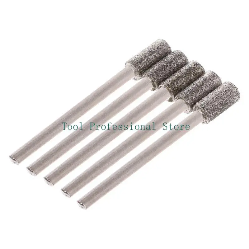 57qf 5pieces Durchmesser 5mm Diamant beschichtetes und zuverlässiger Mahlkopfzylindrischer Burr zum Schleifen/ Polieren.